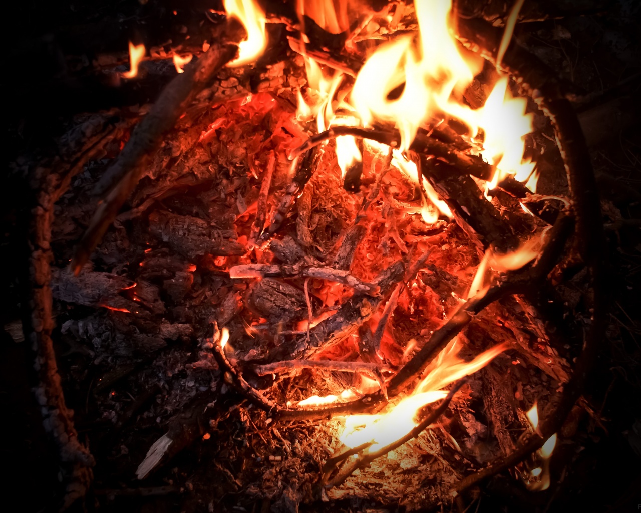 Костёр крупным планом обои