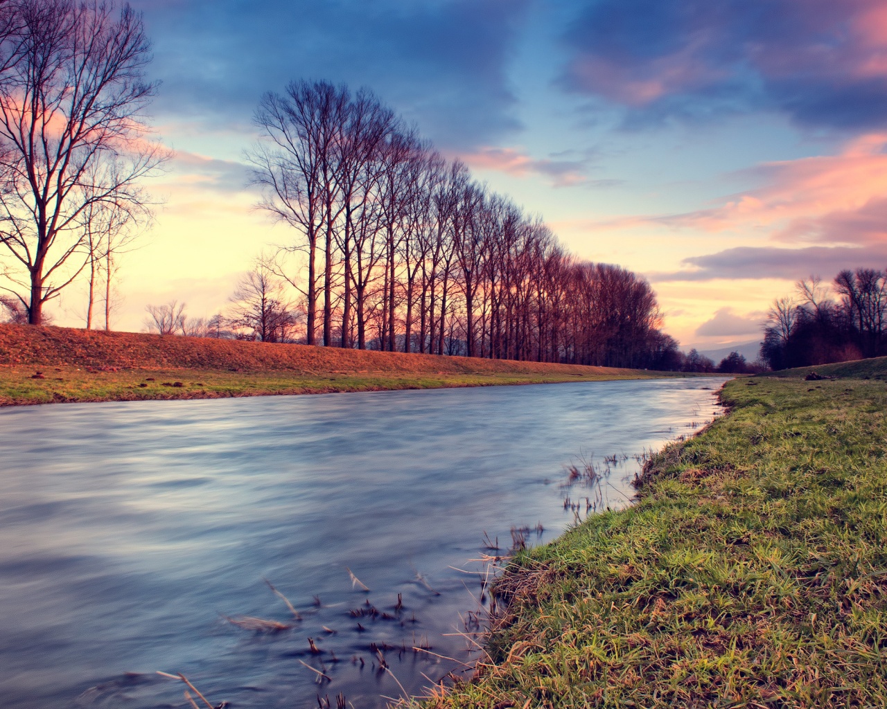 Осенняя река обои