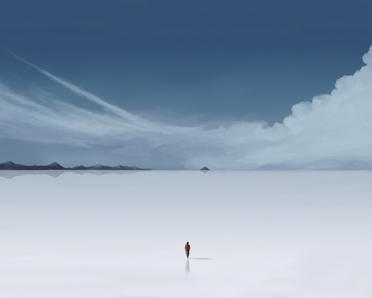 Человек и пустошь обои