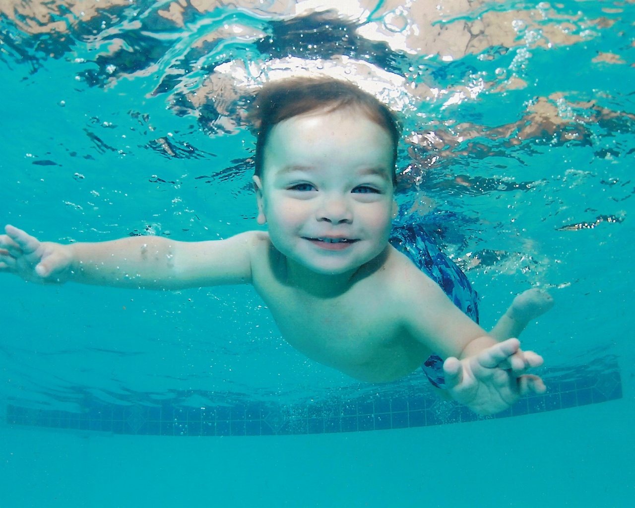 Маленький пловец обои