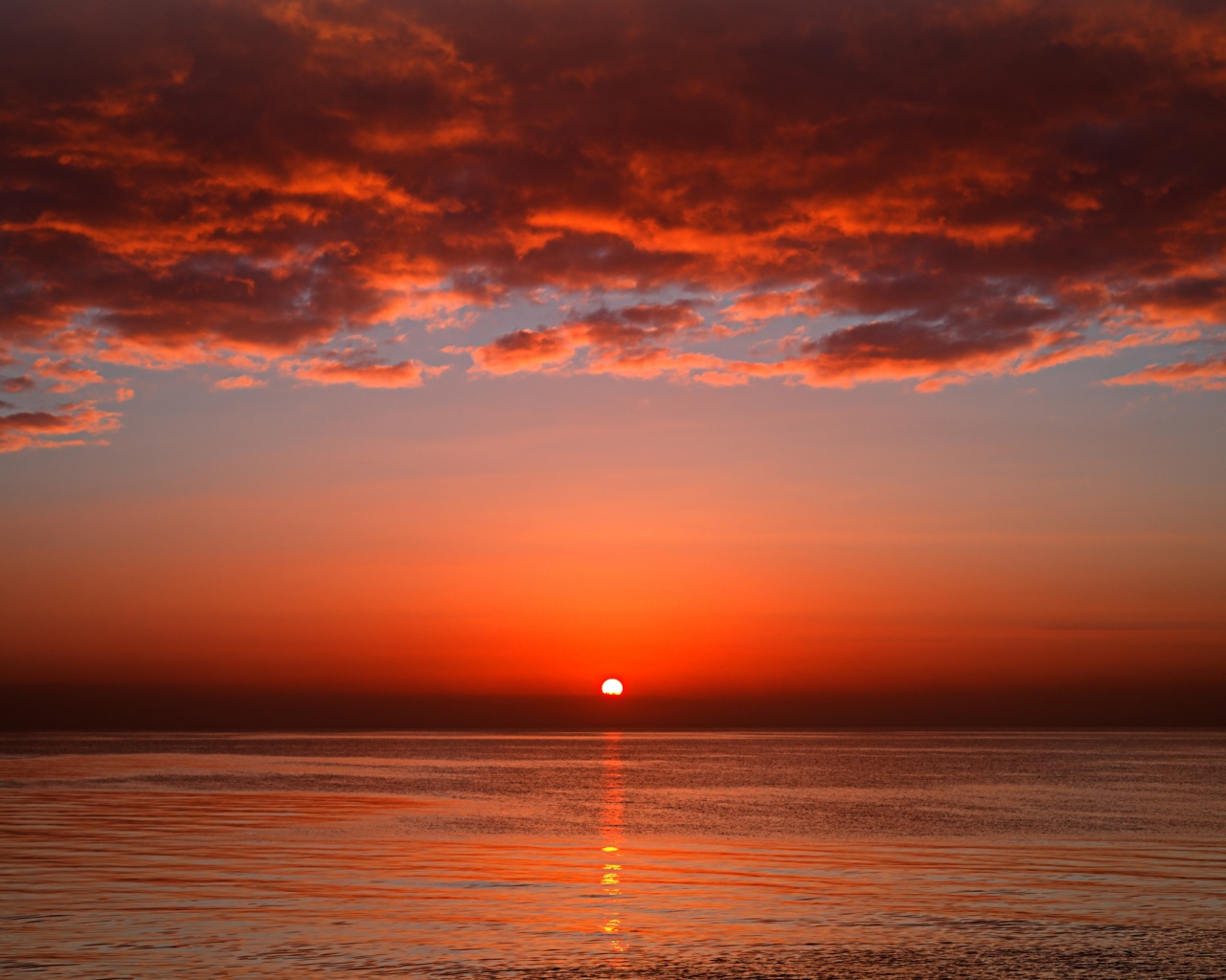 Багровый закат обои