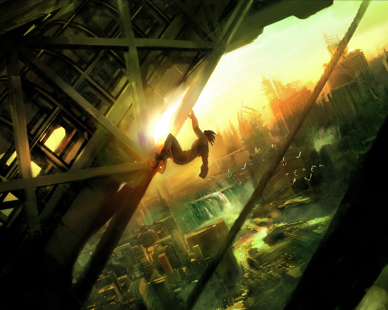 Мутант в постапокалиптическом городе обои