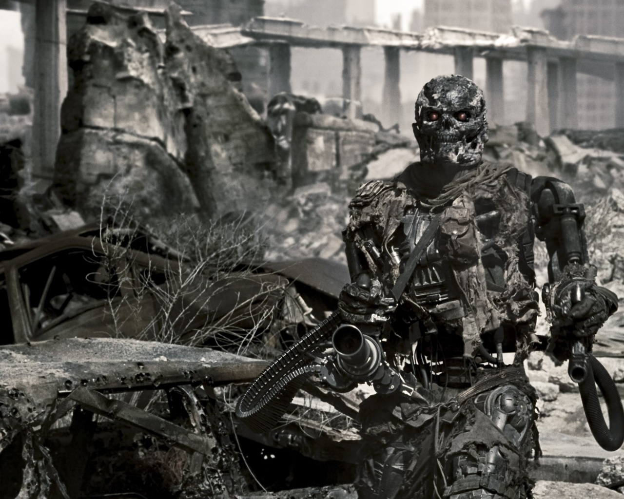 Терминатор на развалинах обои