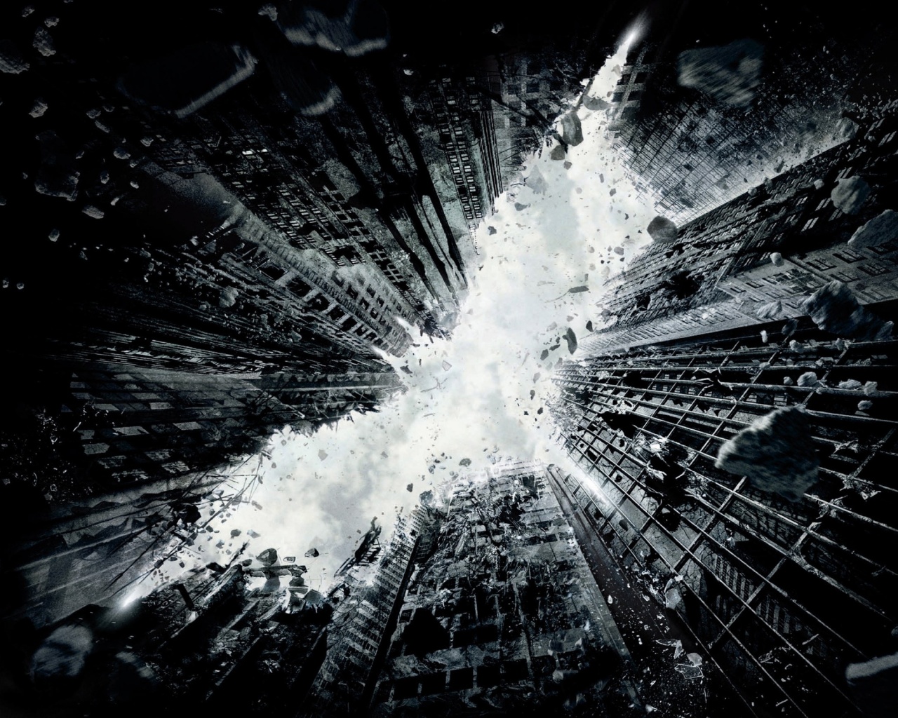 Темный рыцарь среди рушащегося мира обои