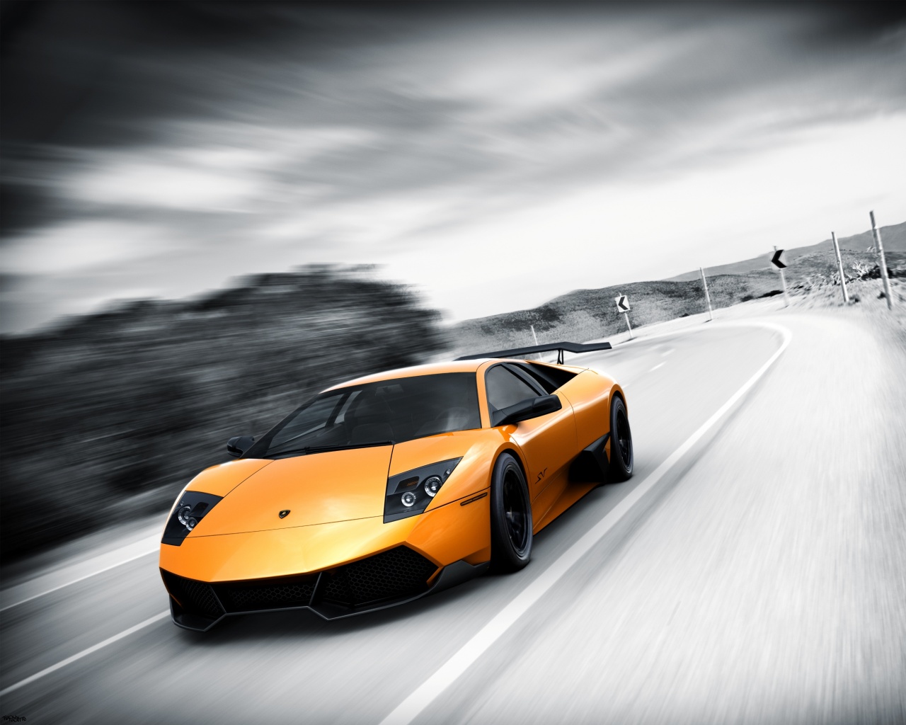 Желтая Ламборджини обои