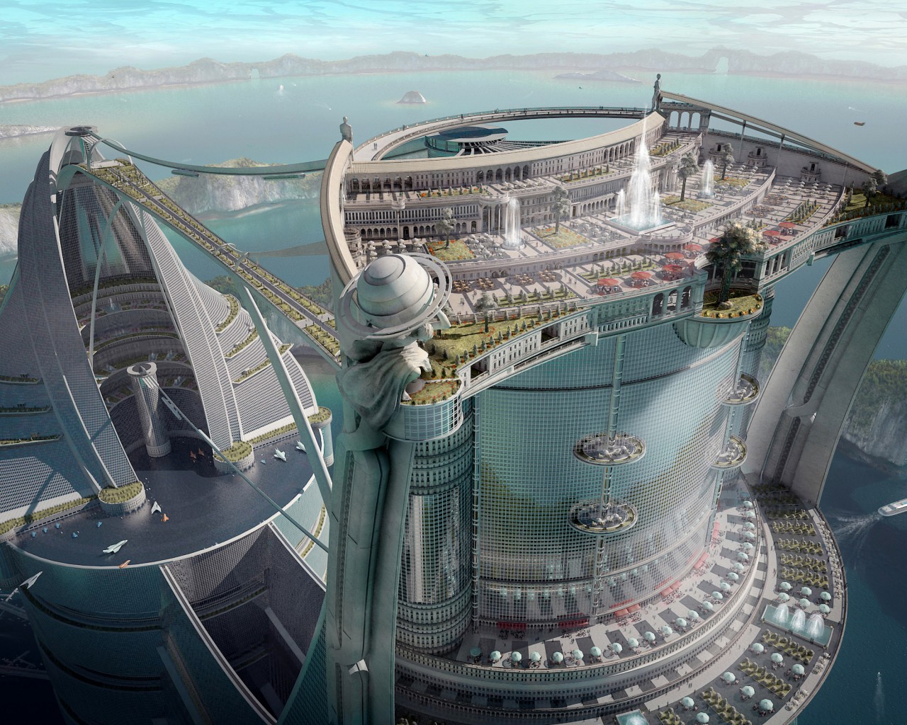 Город будущего обои