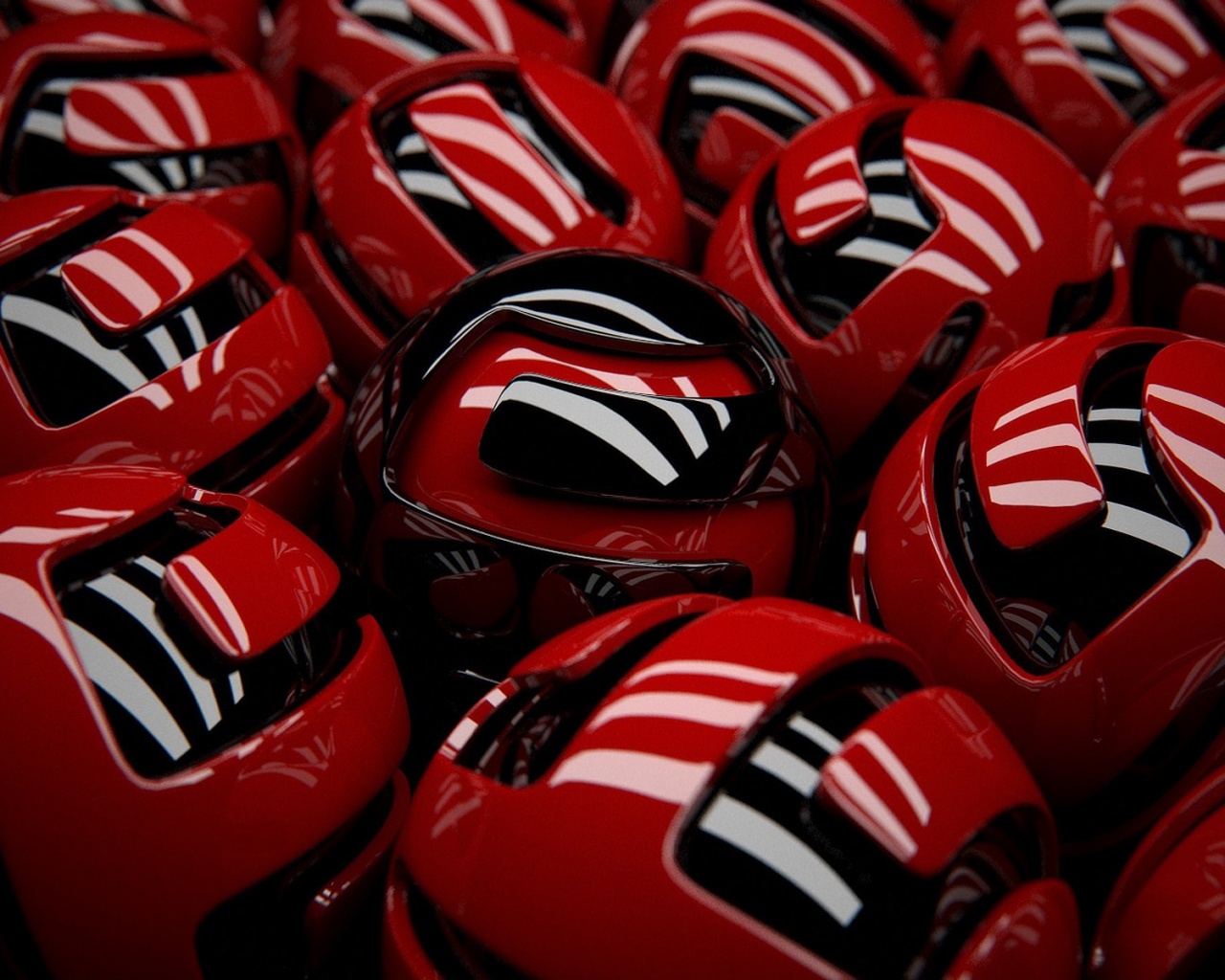 Красные объемные шарики обои