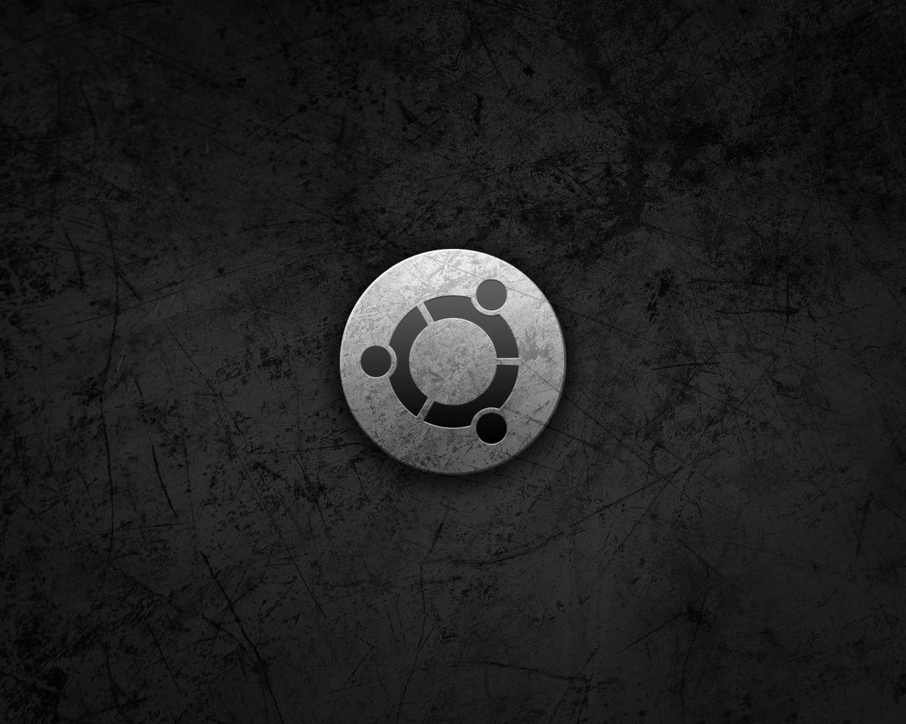 Логотип убунту из металла обои