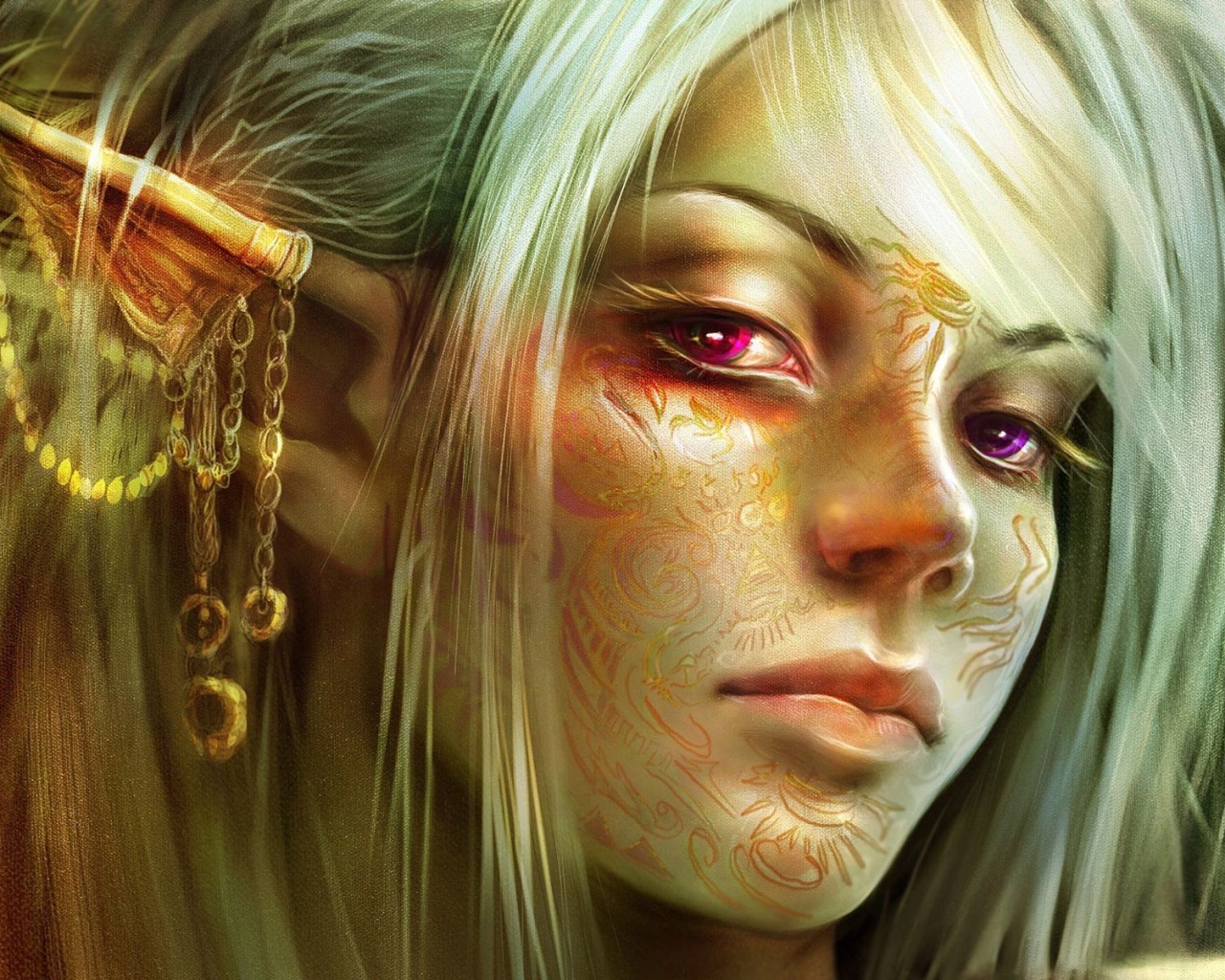 Молодая светлая эльфийка обои