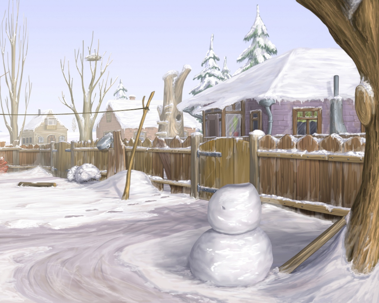 Снеговик обои