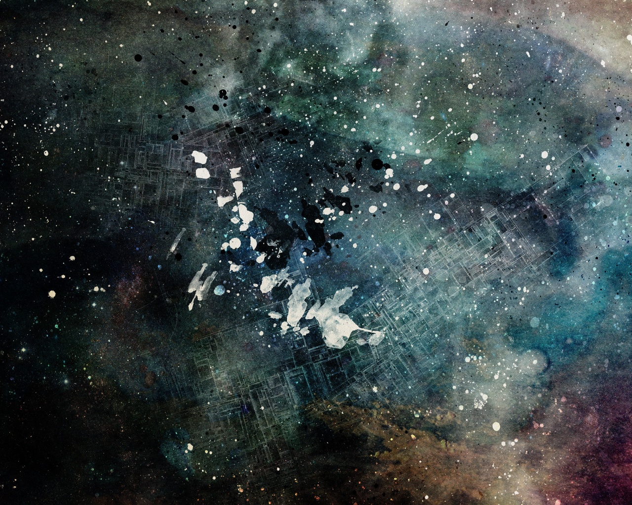 Паттер из красок и штрихов обои