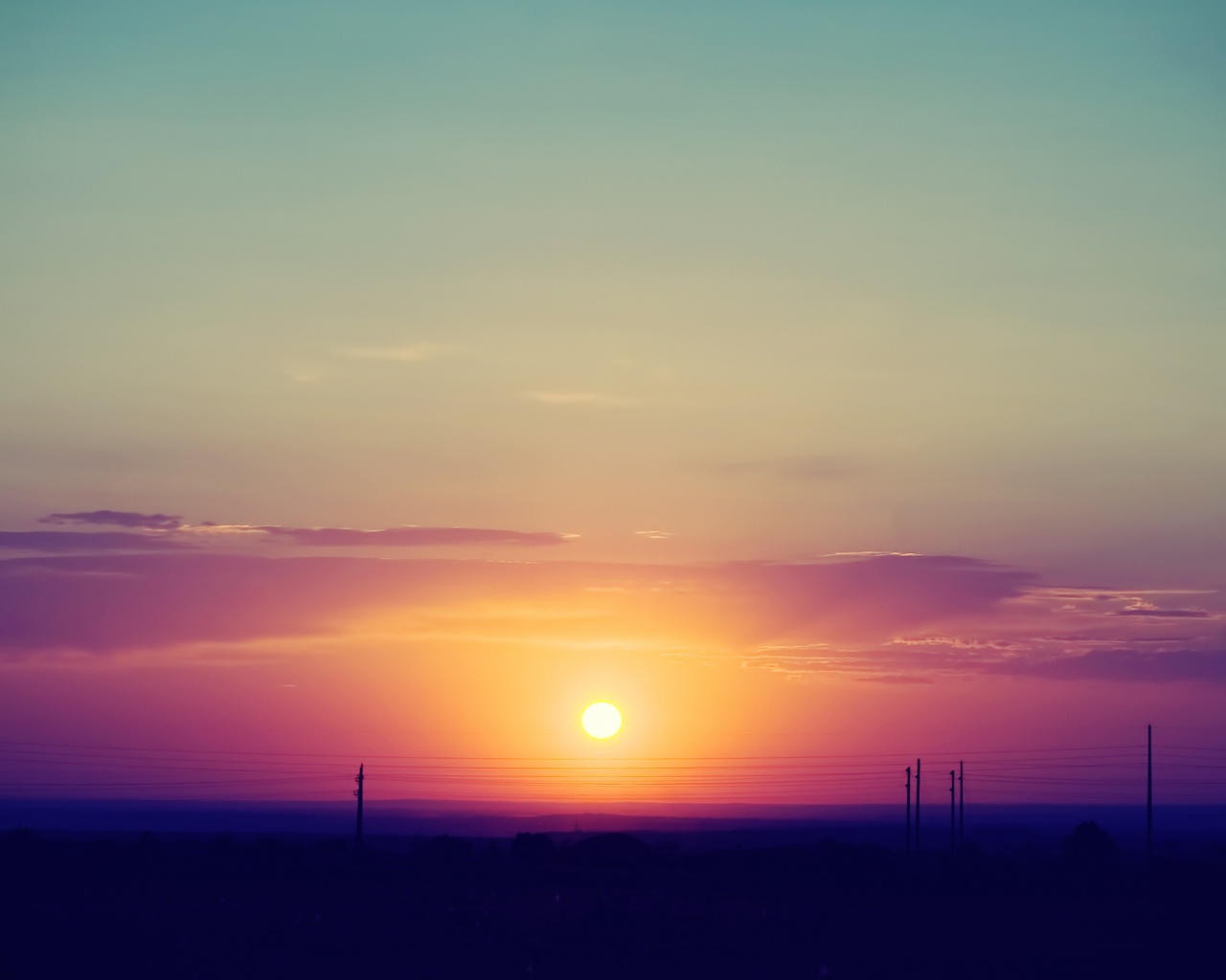 Сказочный закат обои