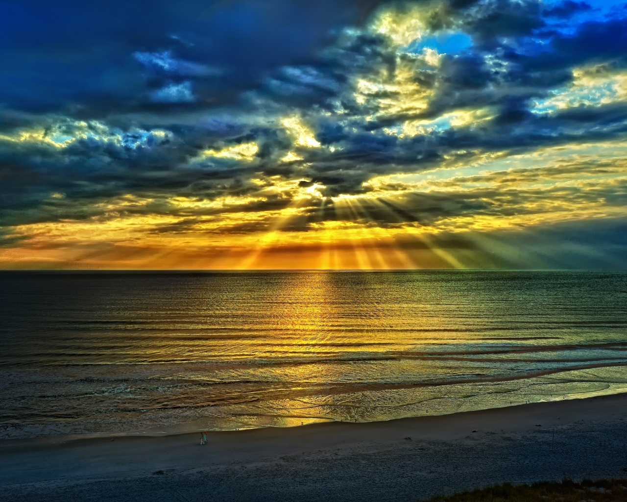 Красивый закатный берег обои