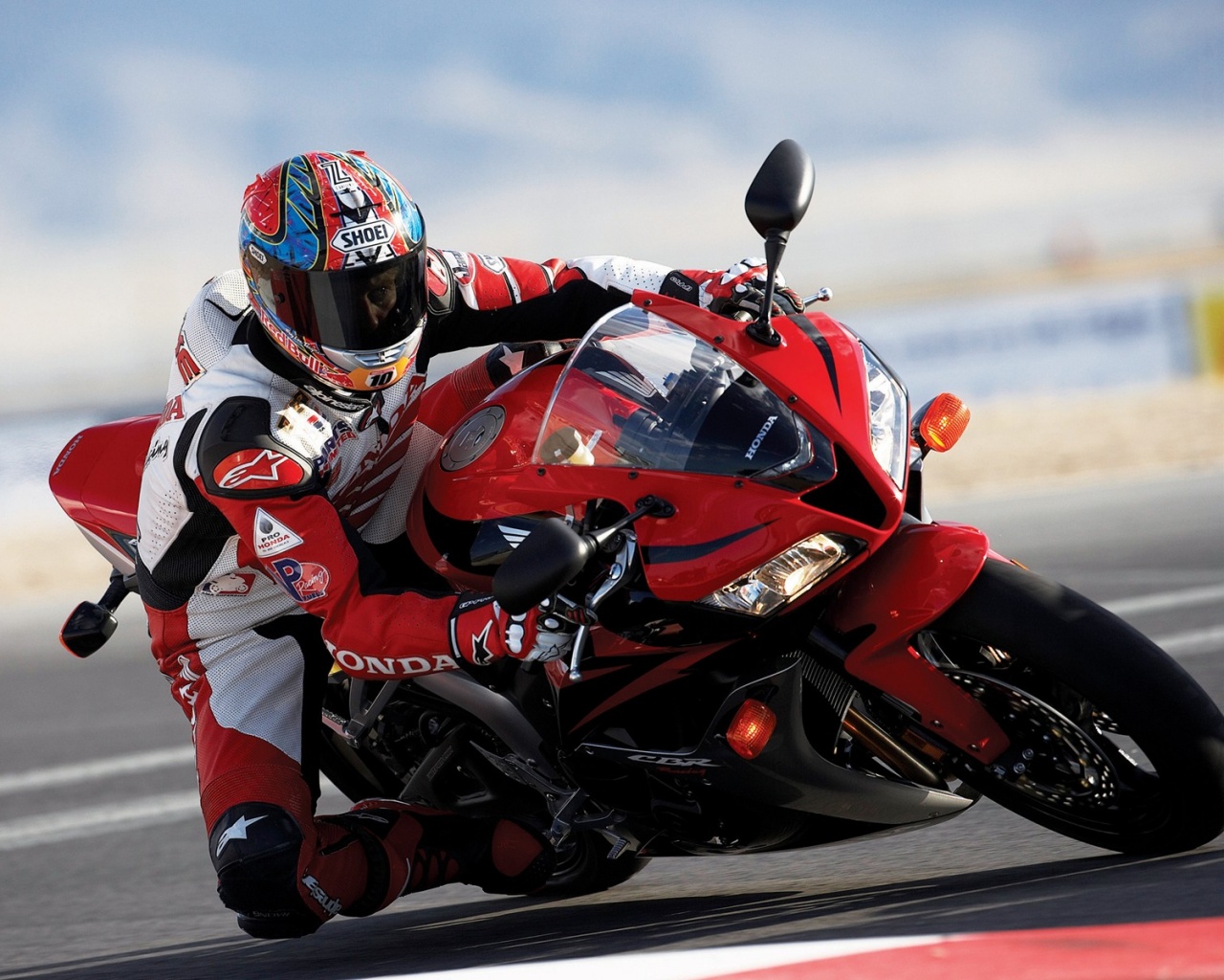 Мотоциклист на Хонде обои