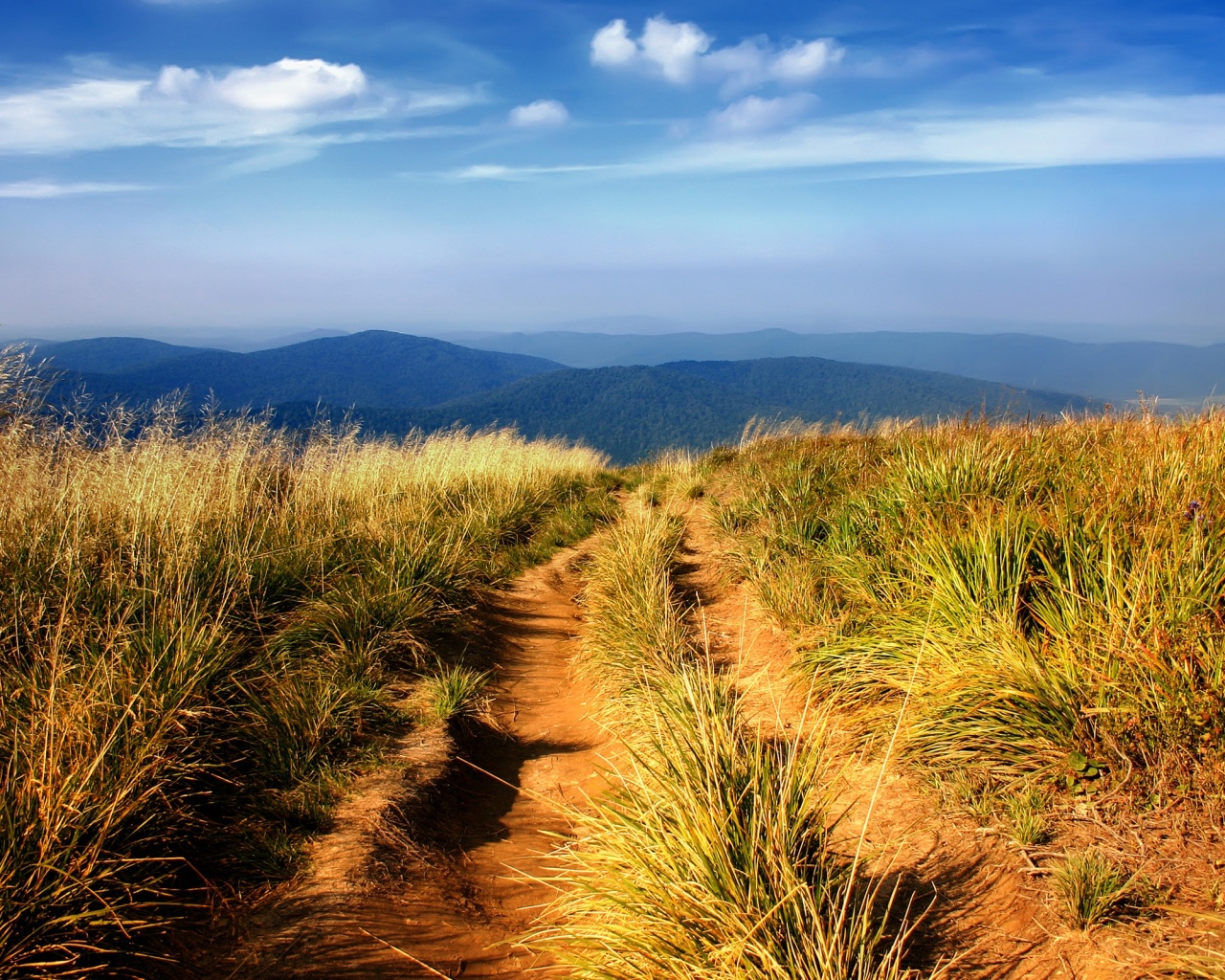 Дорога высоко в горах обои