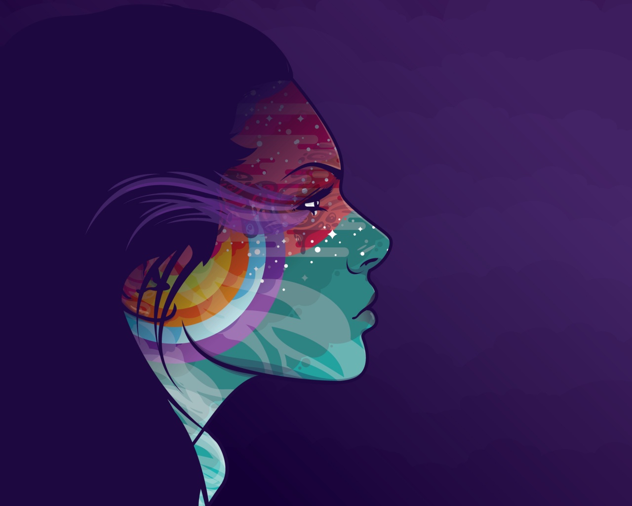 Профиль девушки обои