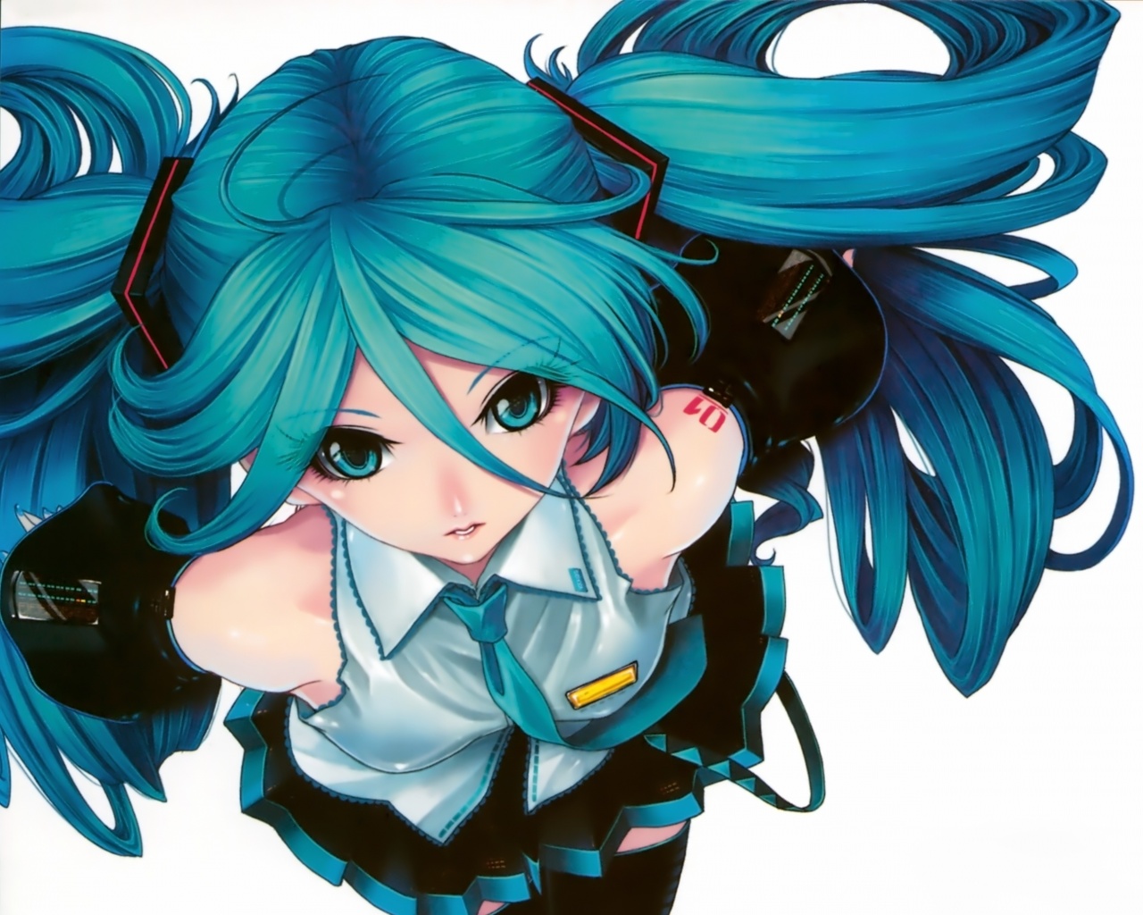 Синеволосая Хатсуне Мику обои