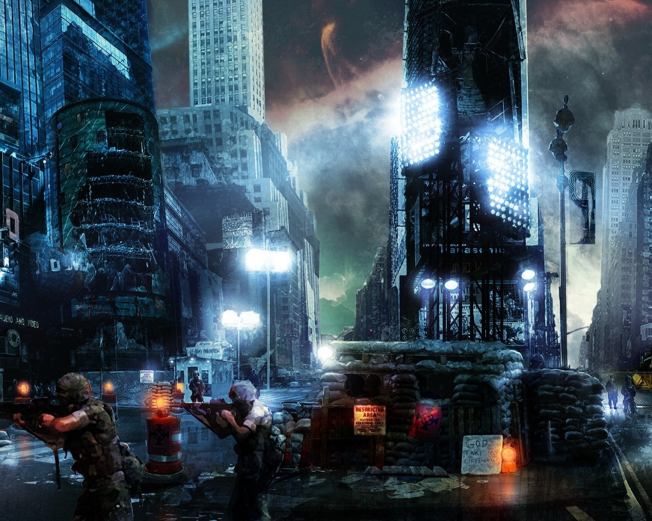 Укрепления на Таймс-сквер обои