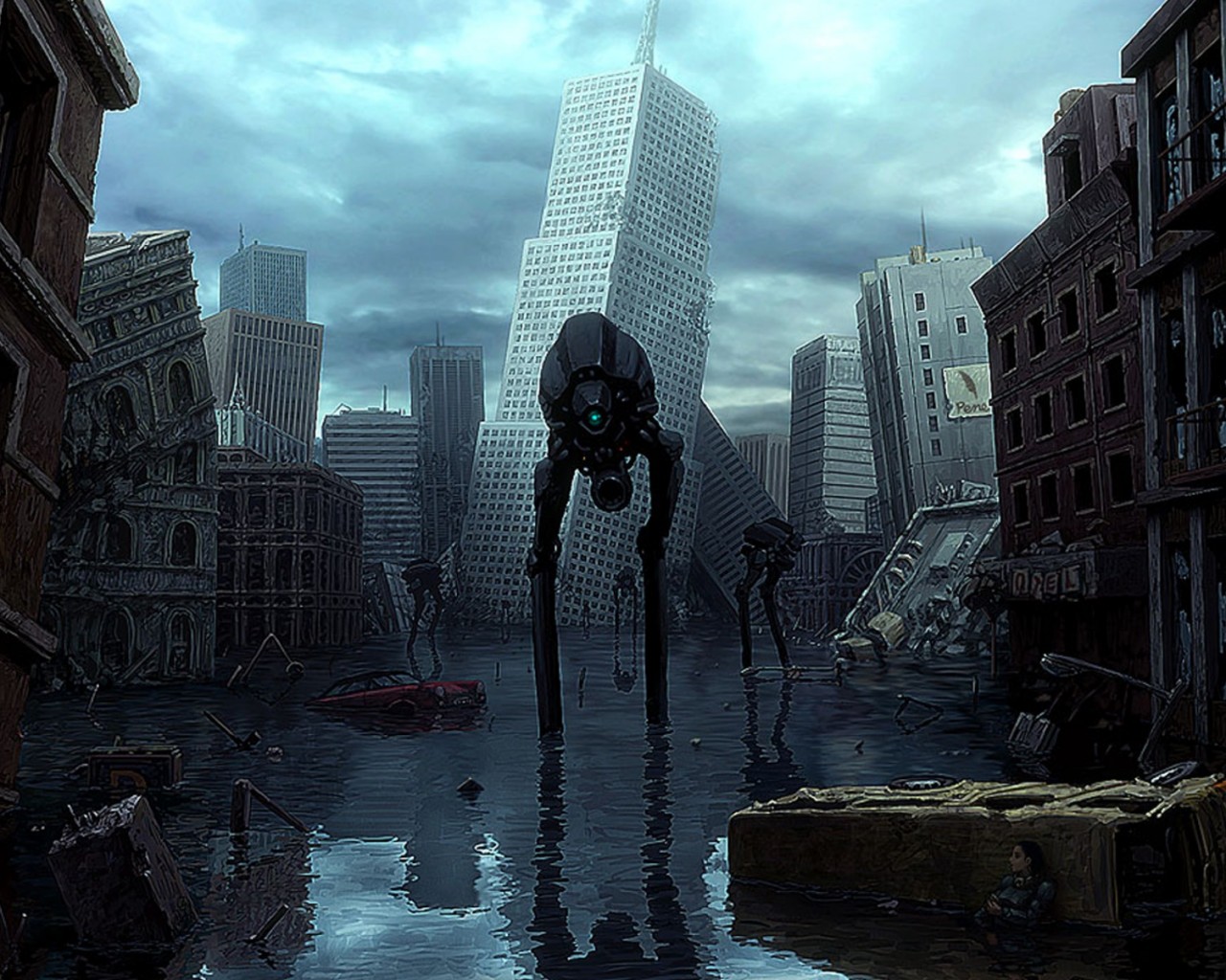Постапокалиптический город обои