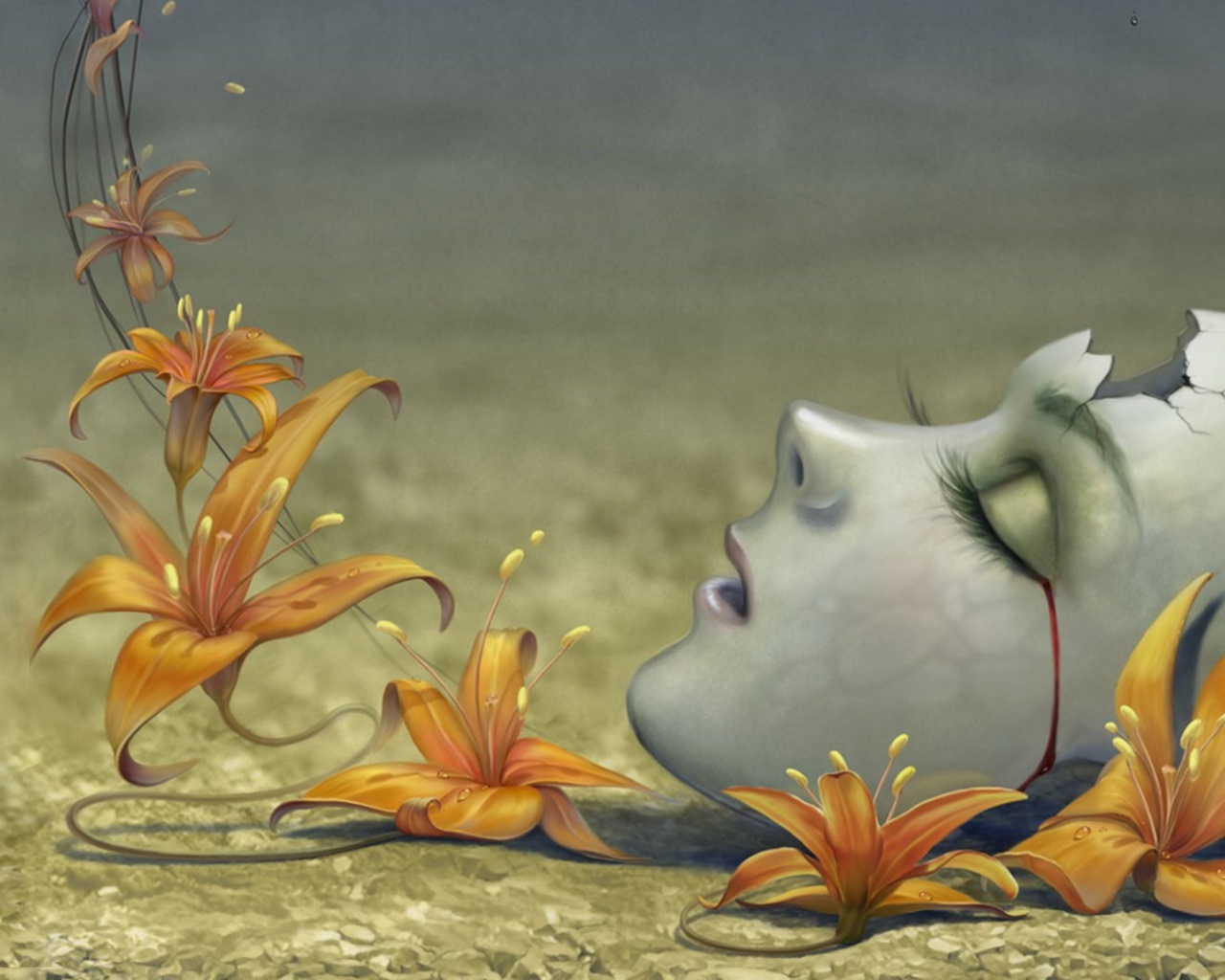 Разбитая маска обои