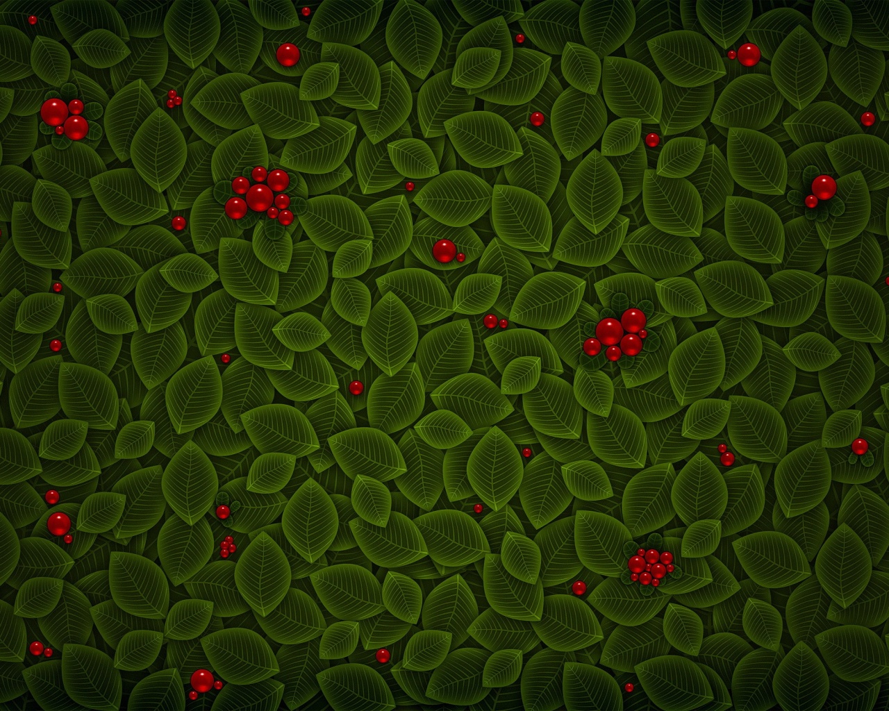 Векторные листья с ягодами обои