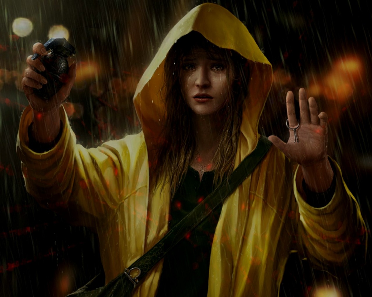 Девушка с гранатой обои