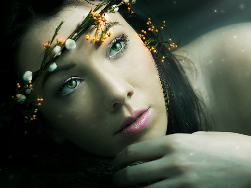 Девушка в венке обои