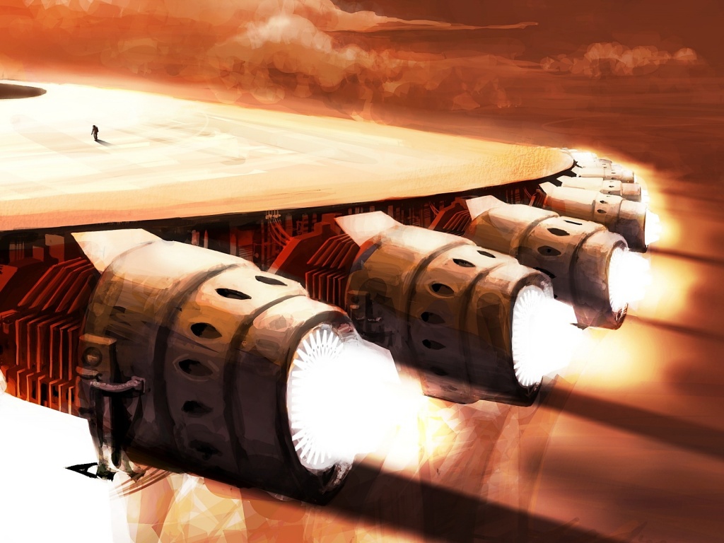 Разгон космического корабля обои