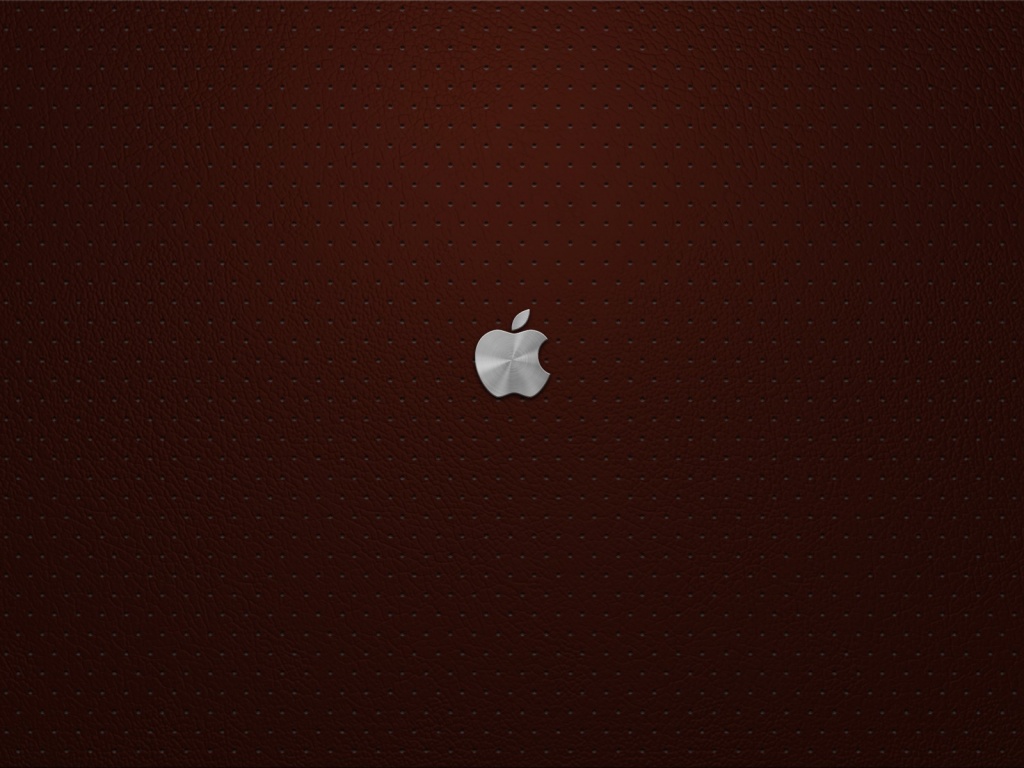 Маленький логотип Apple на перфорированной коже обои