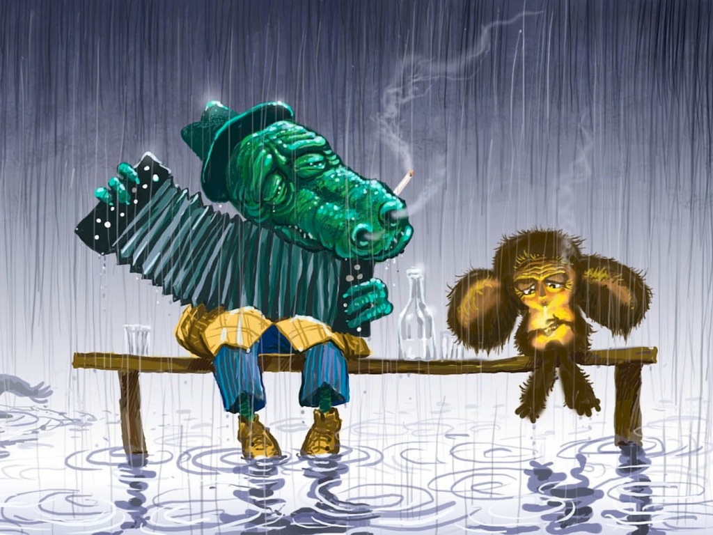 Гена и Чебурашка обои