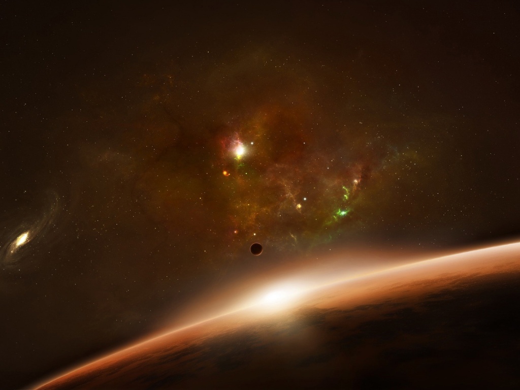 Восход в космосе обои