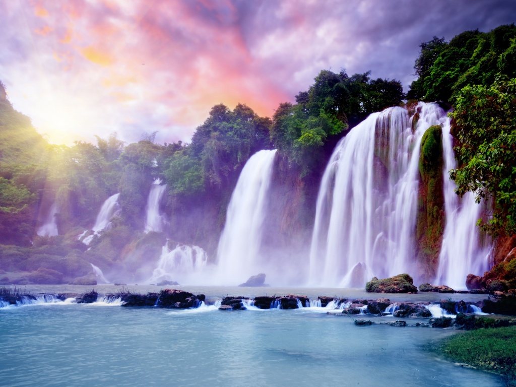 Водопады в джунглях обои