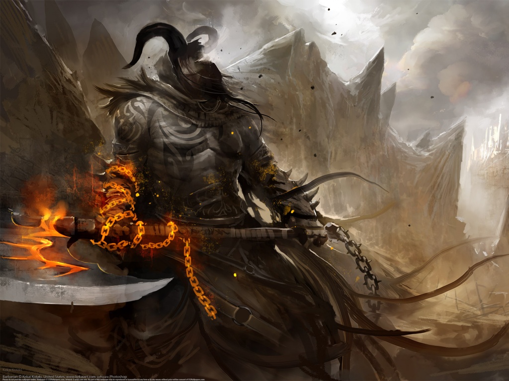 Демон с топором обои