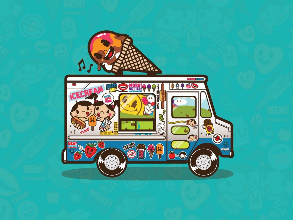 Фургончик мороженщика обои