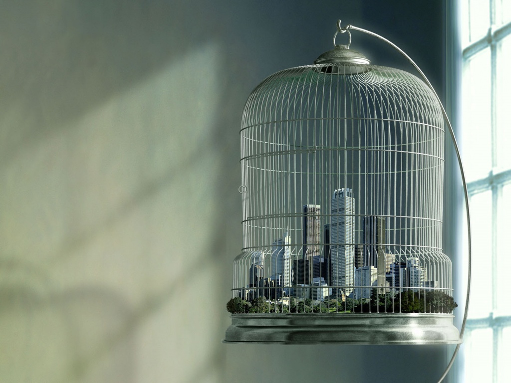 Город в клетке обои