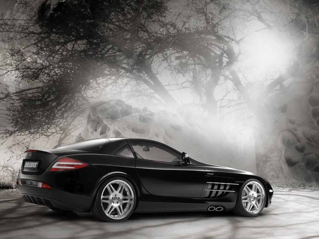Черный спорткар Мерседес обои