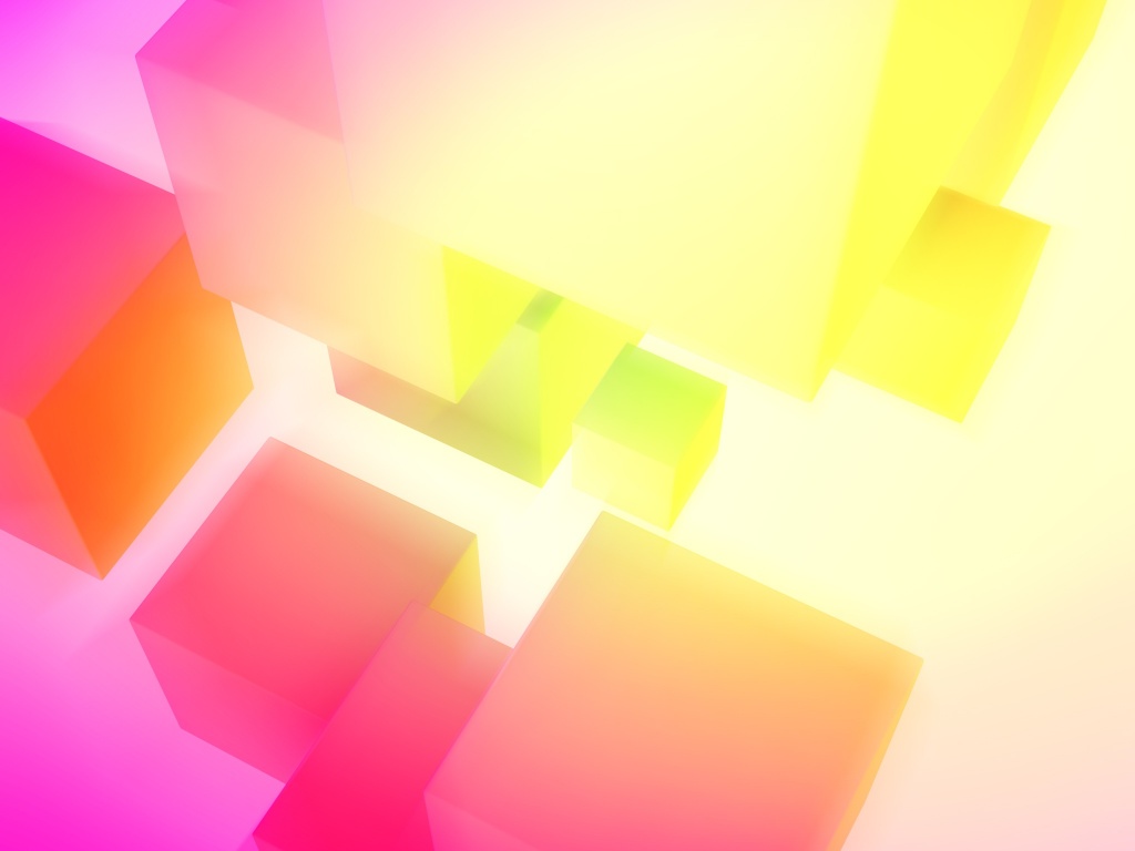 Розовые и желтые кубики обои