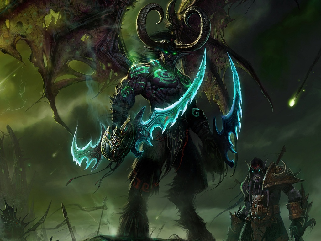 Иллидан с клинками обои