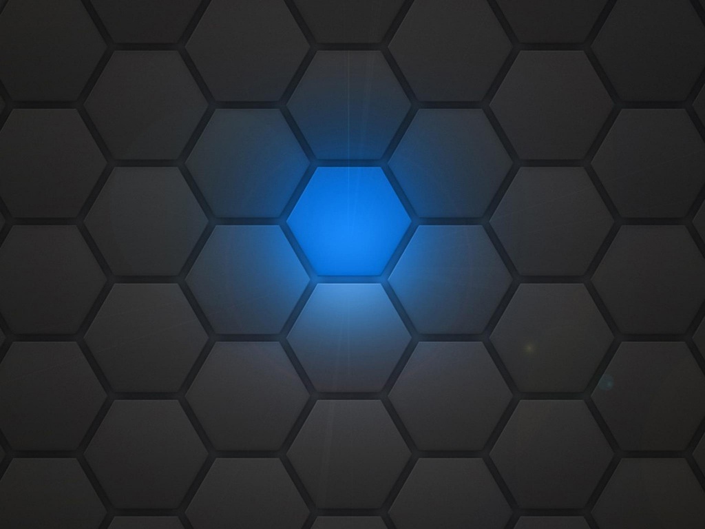 Светящийся синий шестиугольник обои