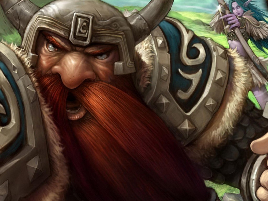 Гном убегающий от ночной эльфийки обои