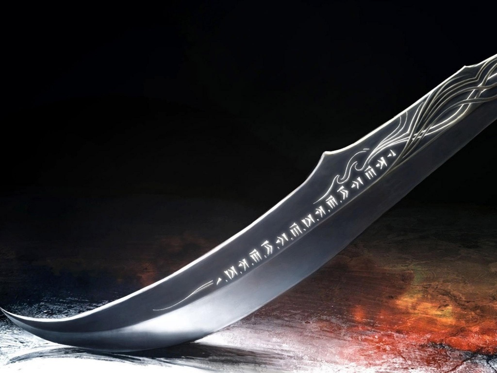 Клинок с магическими рунами обои