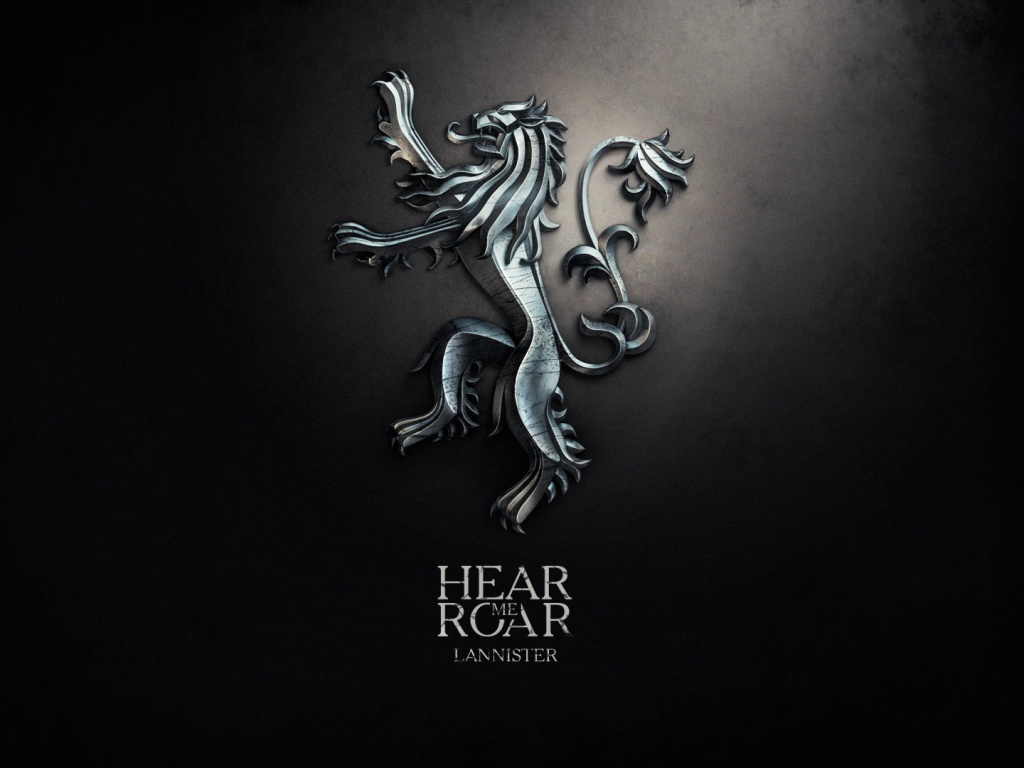 Металлический герб дома Ланнистеров обои