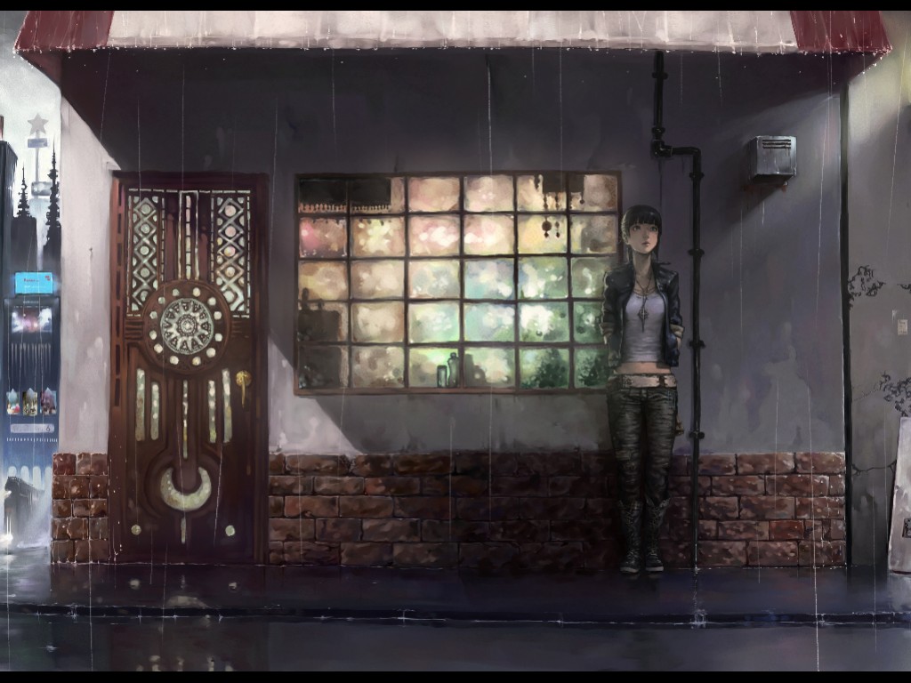 Ожидание под дождем обои