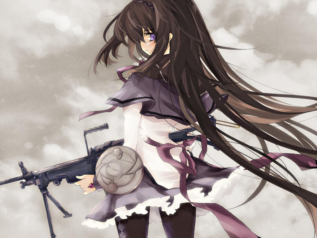 Девушка с автоматом обои