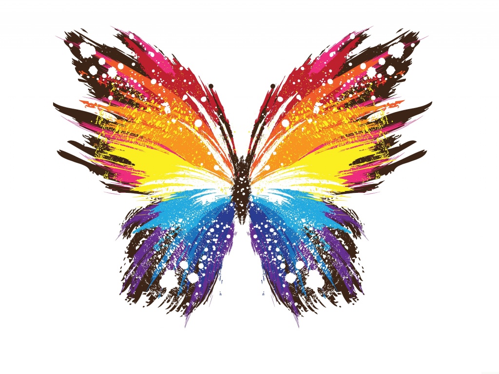 Нарисованная бабочка обои