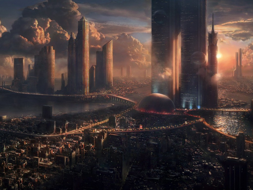 Город будущего обои