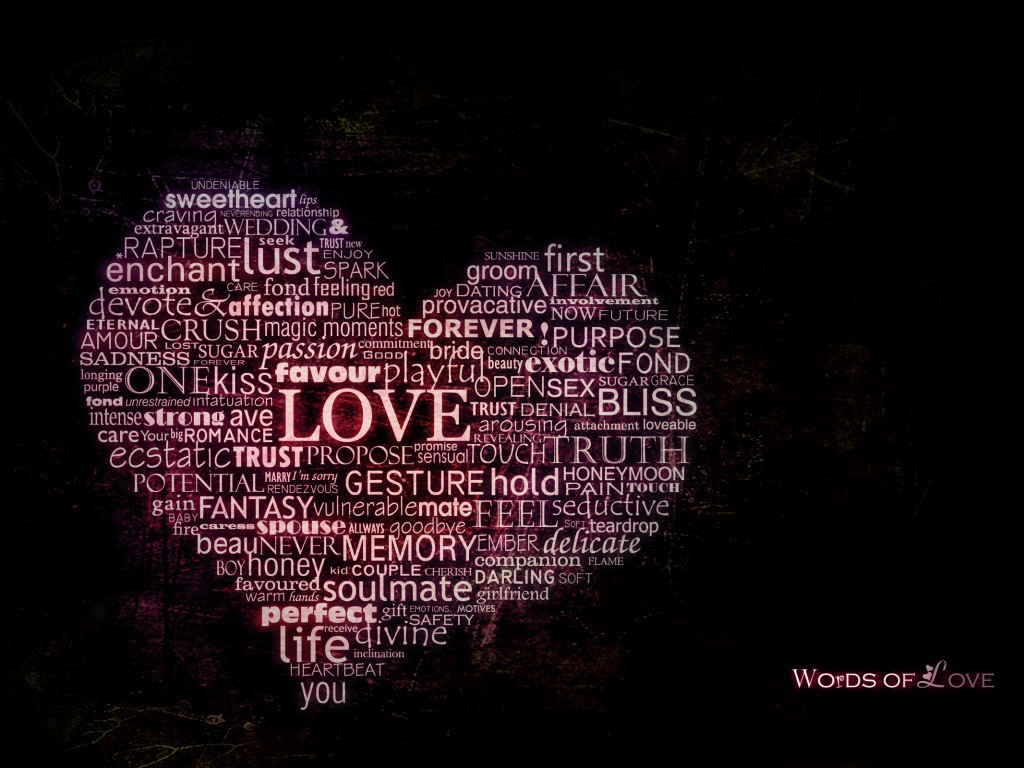 Слова любви обои