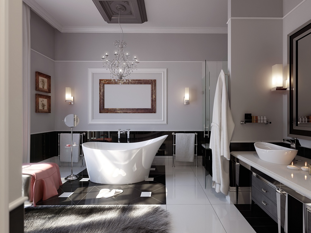 Современная ванна обои