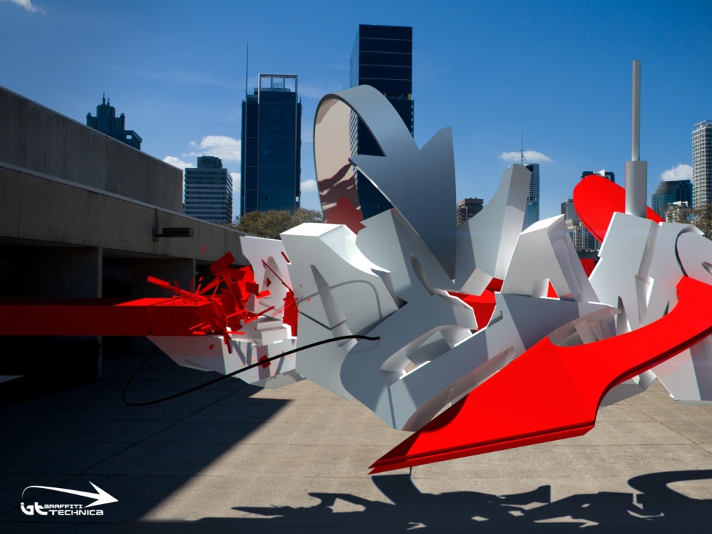 Трехмерное граффити обои