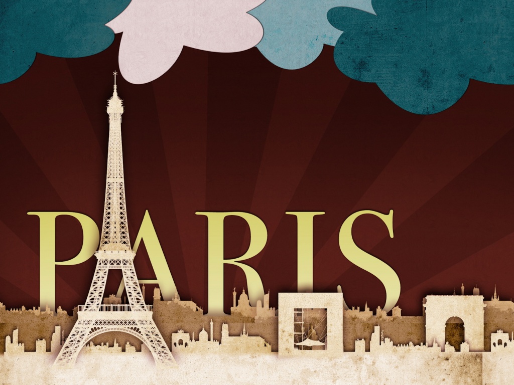 Париж в стиле декупажа обои